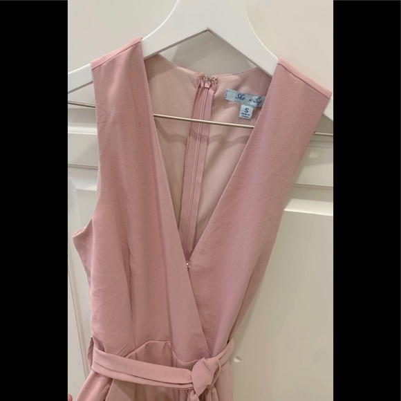 She + Sky Pale Blush Pink Jumpsuit - Picture 4 of 6